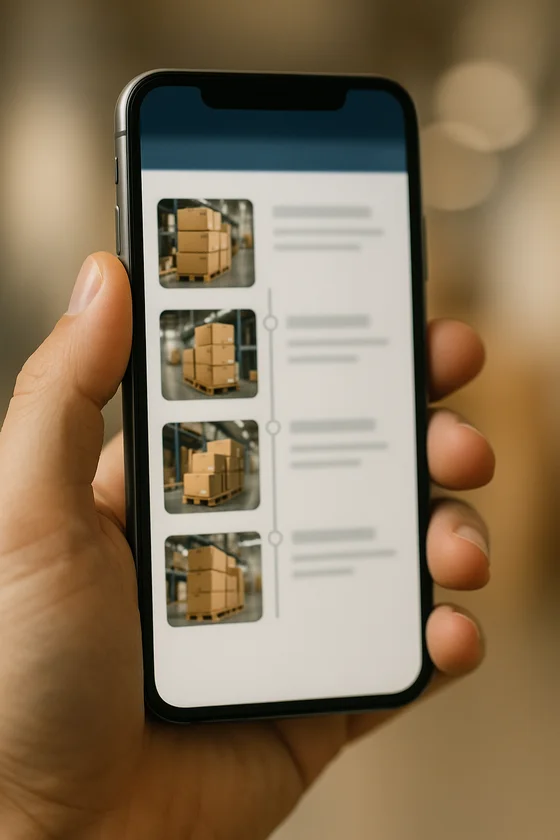 Celular mostrando el rastreo del envío